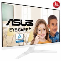 ASUS VY279HE-W 27 IPS, BEYAZ,RENK ARTIRMA 1920x1080 1MS 75HZ HDMI VGA VESA 3YIL EYECARE PLUS,FLICKER-FREE,CERCEVESIZ,DUSUK MAVI ISIK,Antibakteriyel Kaplama Monitör