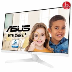 ASUS VY279HE-W 27 IPS, BEYAZ,RENK ARTIRMA 1920x1080 1MS 75HZ HDMI VGA VESA 3YIL EYECARE PLUS,FLICKER-FREE,CERCEVESIZ,DUSUK MAVI ISIK,Antibakteriyel Kaplama Monitör