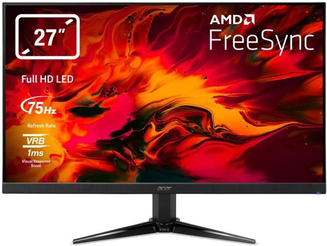 27 ACER NITRO QG271bii 1920x1080 LED 75Hz 1MS 2xHDMI 1xVGA FreeSync Zeroframe BLACK GAMING MONITOR