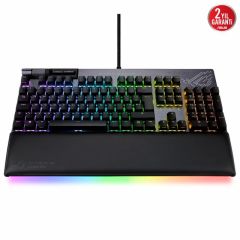 ASUS ROG STRIX FLARE II RED ANIMATE RGB OYUNCU KLAVYESİ DEĞİªTİRİLEBİLİR ROG NX RED SWITCH LEDLİ EKRAN MEDYA KONTROLLERİ USB VE BİLEK DAYAMA