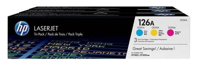 HP CF341A (126A) CAMGOBEGI/MACENTA/SARI 3 LU PAKET TONER 1.000 SAYFA