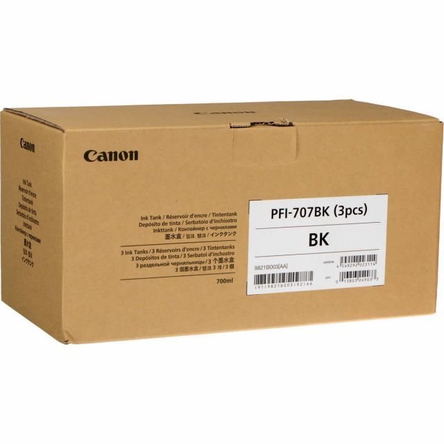 CANON 9821B003 PFI-707BK (3LÜ) SİYAH KARTUŞ (700 ML x 3)IPF 830/IPF 840/IPF 850