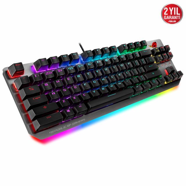 ASUS ROG STRIX SCOPE TKL KABLOLU MEKANİK RGB OYUNCU KLAVYESİ - NX MEKANİK, ALÜMİNYUM KASA, BİLEK DESTEĞİ, AURA SYNC