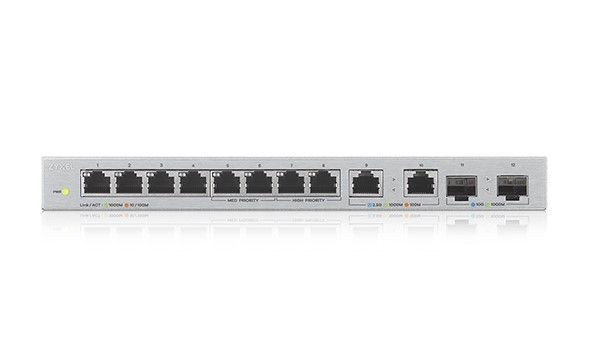ZYXEL XGS1010-12 8 PORT GIGABIT YÖNETİLEMEZ 2PORT 2.5G/2 SFP+ SWITCH