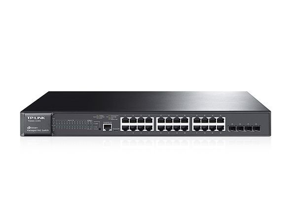 TP-LINK T2600G-28MPS (TL-SG3424P) SWITCH 4 SFP Slotlu JetStream 24-Port Gigabit L2 Yönetilebilir PoE+ Switch