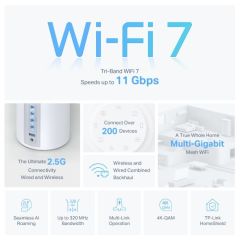 TP-LINK DECO BE65 BE11000 EV WI-FI 6 SİSTEMİ (3-PACK)