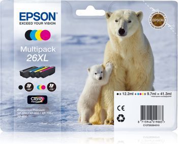 EPSON C13T26364020 MULTIPACK(B,C,M,Y)-M-26XL-EXP XP-600,700,800 41,3 ML-XL