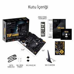 ASUS TUF GAMING B550-PLUS (WI-FI) AMD B550 AM4 DDR4 4400 DP HDMI Çift M2 USB3.2 ARGB 2.5Gbit LAN ATX PCIe 4.0 ECC RAM Desteği