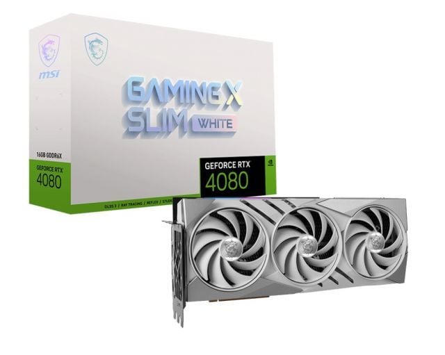 MSI VGA GEFORCE RTX 4080 16GB GAMING X SLIM WHITE RTX4080 16GB GDDR6X 256B DX12 PCIE 4.0 X16 (2XDP 2XHDMI)