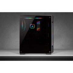 CORSAIR CC-9011190-WW ICUE 220T RGB CAM ON PANEL TEMPERLI CAM YAN PANEL MID TOWER OYUNCU BILGISAYAR KASASI SIYAH