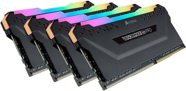 CORSAIR CMW64GX4M4D3600C18 64GB (4x16GB) DDR4 3600 MHz C18 VENGEANCE RGB PRO DIMM BELLEK BLACK