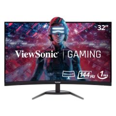 VIEWSONIC VX3268-2KPC-MHD GAMING MONITOR 31.5 1MS 144HZ VA 2560X1440 2K 250 HDMI DP 16:9 80M:1 16.7M HOPARLOR 3 KENAR CERCEVESIZ 1500R KAVIS FREESYNC PREMIUM FLICKER FREE MAVI ISIK FILTRESI TILT VESA