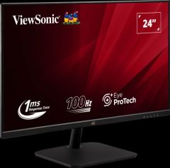 VIEWSONIC VA2432-MHD MONITOR 23.8 4MS 75HZ IPS 1920x1080 FHD 250 VGA HDMI DP 16:9 50M:1 16.7M HOPARLOR 3 KENAR CERCEVESIZ