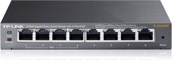 TP-LINK TL-SG108PE 8 PORT GIGABIT EASY SMART MASAÜSTÜ SWITCH(4 PORT PoE)