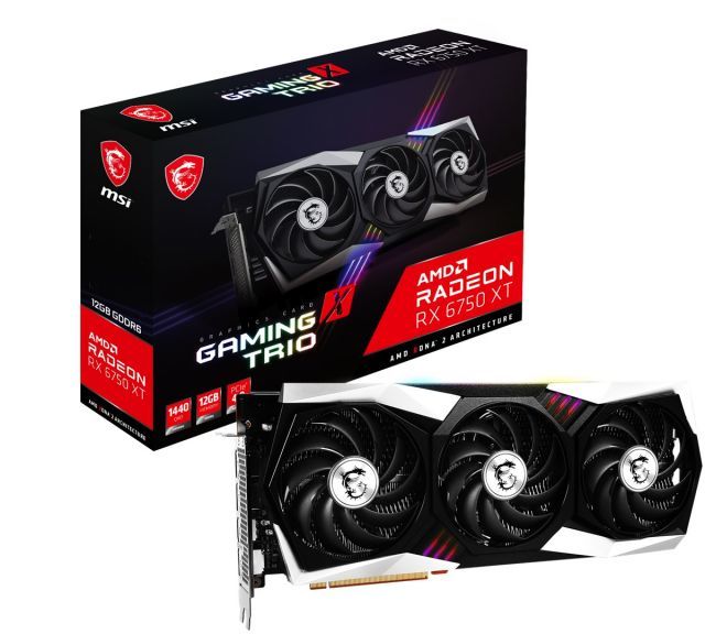 MSI VGA RADEON RX 6750 XT GAMING TRIO 12G RX6750XT 12GB GDDR6 192B PCIE 4.0 X16 (3XDP 1XHDMI)