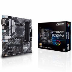 ASUS PRIME B550M-A/CSM AMD B550 AM4 DDR4 4400 HDMI DVI VGA Çift M2 USB3.2 ARGB mATX PCIe 4.0 ECC RAM Desteği