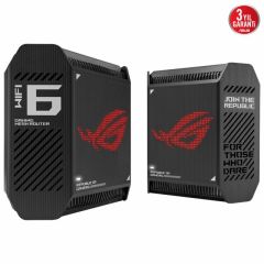 ASUS ROG RAPTURE GT6 Wifi6 TRI-BAND-GAMING-Ai MESH-AiPROTECTION-VPN-KABLOSUZ AG DAGITIM GAMING MESH SISTEMI SIYAH IKILI PAKET