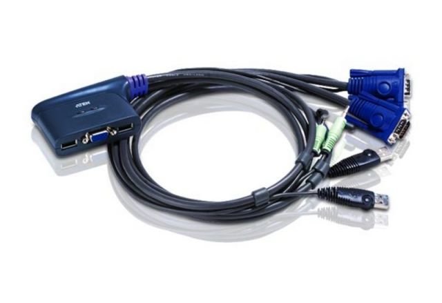 ATEN CS62US-A7 0.9m 2-PORT USB VGA/AUDIO KABLO KVM SWITCH