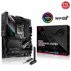 ASUS ROG MAXIMUS Z690 HERO INTEL Z690 LGA1700 DDR5 6400 HDMI THUNDERBOLT 5X M2 USB3.2 AX WİFİ + BT AURA RGB 2.5GBİT LAN ATX THUNDERBOLT 4 PCIE5.0 20+1 GÜÇ AŞAMASI