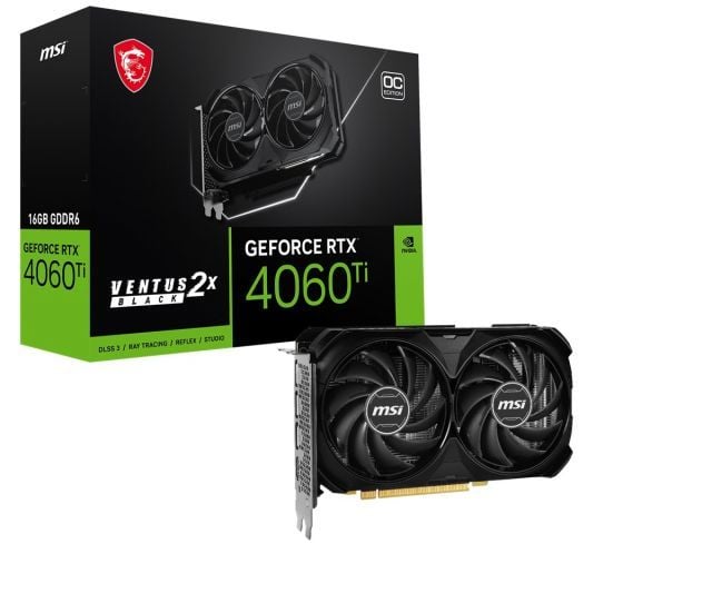 MSI VGA GEFORCE RTX 4060 TI VENTUS 2X BLACK 16G OC RTX4060TI 16GB GDDR6 128B DX12 PCIE 4.0 X16 (3XDP 1XHDMI)