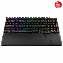 ASUS ROG STRIX SCOPE II 96 WIRELESS OYUNCU KLAVYESİ 3 FARKLI BAĞLANTI TÜRKÇE TUŞ DİZİLİMİ (2.4GHz RF, BLUETOOTH, KABLOLU) ROG NX SNOW MEKANİK SWITCH AURA SYNC RGB VE BİLEK DESTEĞİ