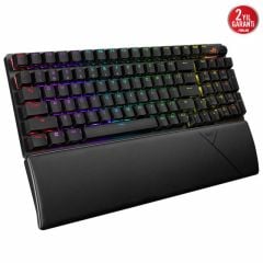 ASUS ROG STRIX SCOPE II 96 WIRELESS OYUNCU KLAVYESİ 3 FARKLI BAĞLANTI TÜRKÇE TUŞ DİZİLİMİ (2.4GHz RF, BLUETOOTH, KABLOLU) ROG NX SNOW MEKANİK SWITCH AURA SYNC RGB VE BİLEK DESTEĞİ