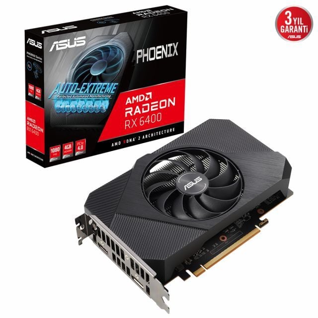 ASUS RADEON RX 6400 PH-RX6400-4G 4GB GDDR6 64bit 2321MHz OC HDMI DP EKRAN KARTI