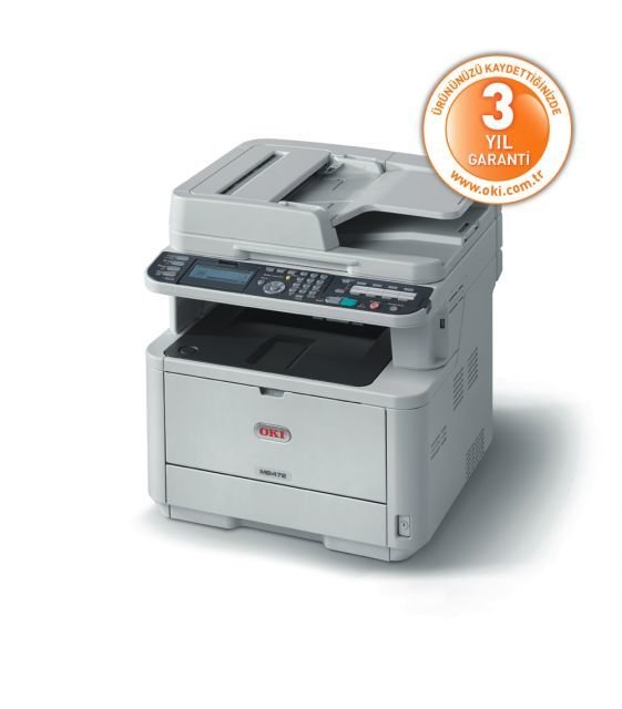 OKI 45762102 MB472DNW A4 ÇOK FONKSİYONLU SİYAH LAZER YAZICI/ TARAYICI/FOT./FAX 33ppm