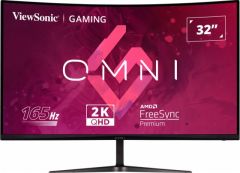 VIEWSONIC VX3218C-2K GAMING MONITOR 31,5 1ms 165Hz VA 2560x1440 2K 250 HDMI DP 16:9 80M:1 16.7M HOPARLOR 3 KENAR CERCEVESIZ 1500R KAVIS FREESYNC PREMIUM FLICKER FREE MAVI ISIK FILTRESI TILT VESA