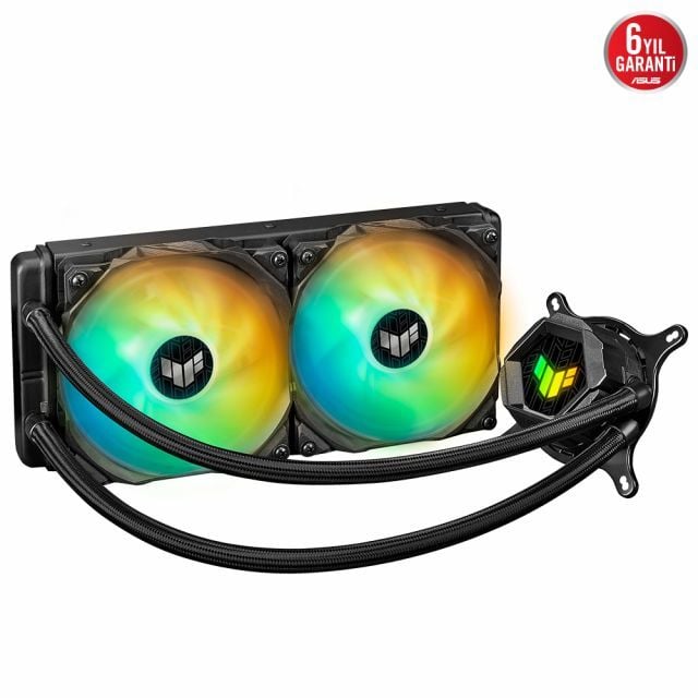 ASUS TUF GAMING LC 240 ARGB AIO AURA SYNC 120MM ADRESLENEBİLİR RGB FAN NCVM KAPLAMALI RGB POMPA KAPAĞI SIVI CPU SOĞUTUCUSU V2