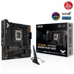 ASUS TUF GAMING B660M-PLUS WIFI LGA1700 DDR5 6000 DP HDMI ÇİFT M2 USB3.2 AX WiFi + BT AURA RGB 2.5Gbit LAN MATX 128GB’A KADAR RAM DESTEĞİ ASUS 5X TUF PROTECTION III