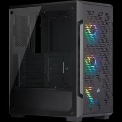 CORSAIR CC-9011173-WW ICUE 220T RGB AIRFLOW TEMPERLI CAM YAN PANEL MID TOWER OYUNCU BILGISAYAR KASASI SIYAH