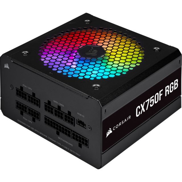 CORSAIR CP-9020218-EU CX750F 750W TAM MODULER 80PLUS BRONZE RGB GUC KAYNAGI SIYAH