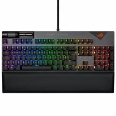 ASUS ROG STRIX FLARE II NX RED RGB OYUNCU KLAVYESİ DEĞİŞTİRİLEBİLİR ROG NX RED SWITCH MEDYA KONTROLLERİ USB VE BİLEK DAYAMA