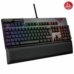 ASUS ROG STRIX FLARE II NX RED RGB OYUNCU KLAVYESİ DEĞİŞTİRİLEBİLİR ROG NX RED SWITCH MEDYA KONTROLLERİ USB VE BİLEK DAYAMA