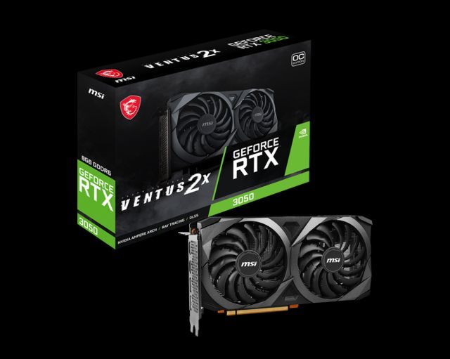 MSI VGA GEFORCE RTX 3050 VENTUS 2X 8G OCV1 RTX3050 8GB GDDR6 128B DX12 PCIE 4.0 (2XDP 2XHDMI)