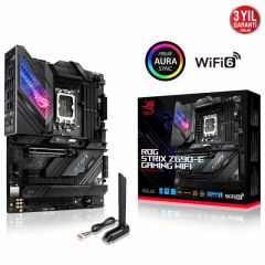 ASUS ROG STRIX Z690-E GAMING WIFI Intel Z690 LGA1700 DDR5 6400 DP HDMI 3x M2 USB3.2 AX WiFi + BT AURA RGB 2.5Gbit LAN ATX PCIe5.0, 18+1 Güç Aşaması