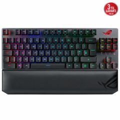 ASUS ROG STRIX SCOPE RX TKL WIRELESS DELUXE OYUNCU KLAVYESİ 3 FARKLI BAĞLANTI (2.4GHz RF BLUETOOTH KABLOLU) ROG RX MEKANİK SWITCH AURA SYNC RGB VE BİLEK DESTEĞİ