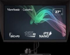 VIEWSONIC VP2776 PROFESYONEL MONITOR 27 3MS 165HZ NANO IPS 2560X1440 2K 400 HDMI DP USB TYPE C DCI-P3 PANTONE 16:9 20M:1 1.07B HOPARLOR 3 KENAR CERCEVESIZ KALIBRASYON FREESYNC / G-SYNC COMPATIBLE FLICKER FREE MAVI ISIK FILTRESI TILT SWIVEL PIVOT YUKSEKLIK