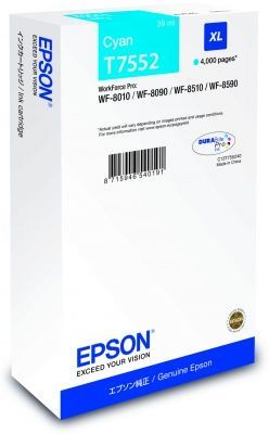 EPSON C13T755240 INK CARTRİDGE XL CYAN 39 ML- WORKFORCE PRO WF 8010-8090-8510-8590