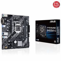 ASUS PRIME B460M-K Intel B460 LGA1200 DDR4 2933 DVI VGA M2 USB3.2 mATX 64GB Ram Desteği