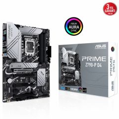 ASUS MB PRIME Z790-P D4 INTEL Z790 LGA1700 DDR4 5333 DP HDMI 3X M2 USB3.2 AURA RGB 2.5GBİT LAN ATX ASUS 5X PROTECTION III ARMOURY CRATE AI SUİTE 3