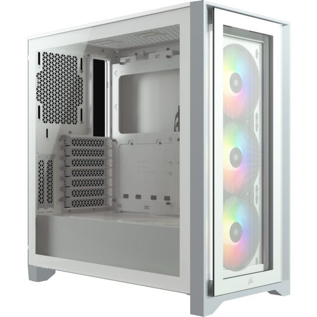 CORSAIR CC-9011205-WW ICUE 4000X RGB TEMPERLI CAM YAN PANEL MID TOWER BILGISAYAR KASASI BEYAZ