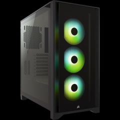 CORSAIR CC-9011204-WW ICUE 4000X RGB TEMPERLI CAM YAN PANEL MID TOWER BILGISAYAR KASASI SIYAH