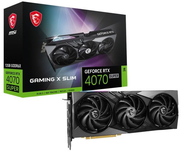 MSI VGA GEFORCE RTX 4070 SUPER 12G GAMING X SLIM RTX4070S 12GB GDDR6X 192B DX12 PCIE 4.0 X16 (3XDP 1XHDMI)