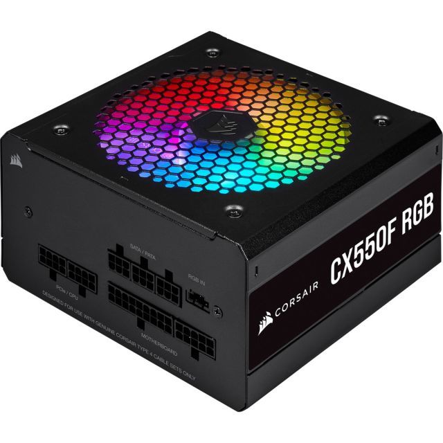 CORSAIR CP-9020216-EU CX550F 550W TAM MODULER 80PLUS BRONZE RGB GUC KAYNAGI SIYAH