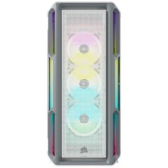 CORSAIR CC-9011231-WW iCUE 5000T RGB TEMPERLI CAM 3x120mm FAN DAHILI RGB KONTROLCU FULL TOWER SMART BILGISAYAR KASASI BEYAZ