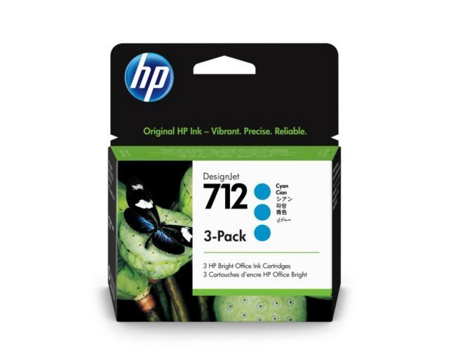 HP 3ED77A (712) MAVİ 29 ML 3 PACKS GENIS FORMAT MUREKKEP KARTUSU