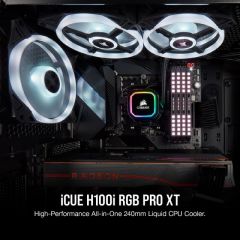 CORSAIR CW-9060043-WW ICUE H100I RGB PRO XT 240 MM SIVI ISLEMCI SOGUTUCU (INTEL 1200 1150 1151 1155 1156 1366 2011 2066 / AMD AM4 AM
