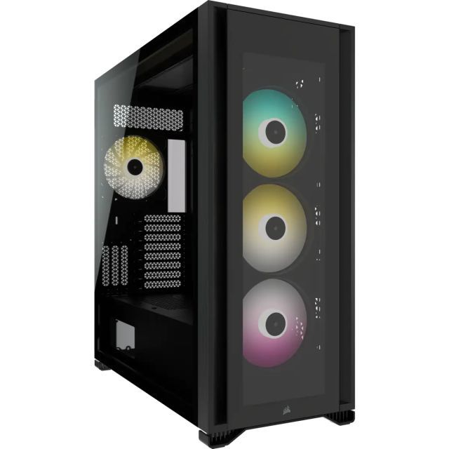 CORSAİR İCUE 7000X RGB, 3 X TEMPERLİ CAM PANEL, 4X140MM RGB FAN, DAHİLİ RGB KONTROLCÜ, RAPİDROUTE KABLO YÖNETİM SİSTEMİ, FULL TOWER SMART BİLGİSAYAR KASASI, SİYAH (CC-9011226-WW)